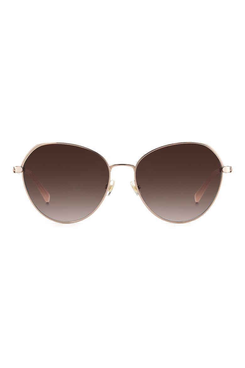 octavia 59mm gradient round sunglasses, Main, color, RED GOLD / BROWN GRADIENT