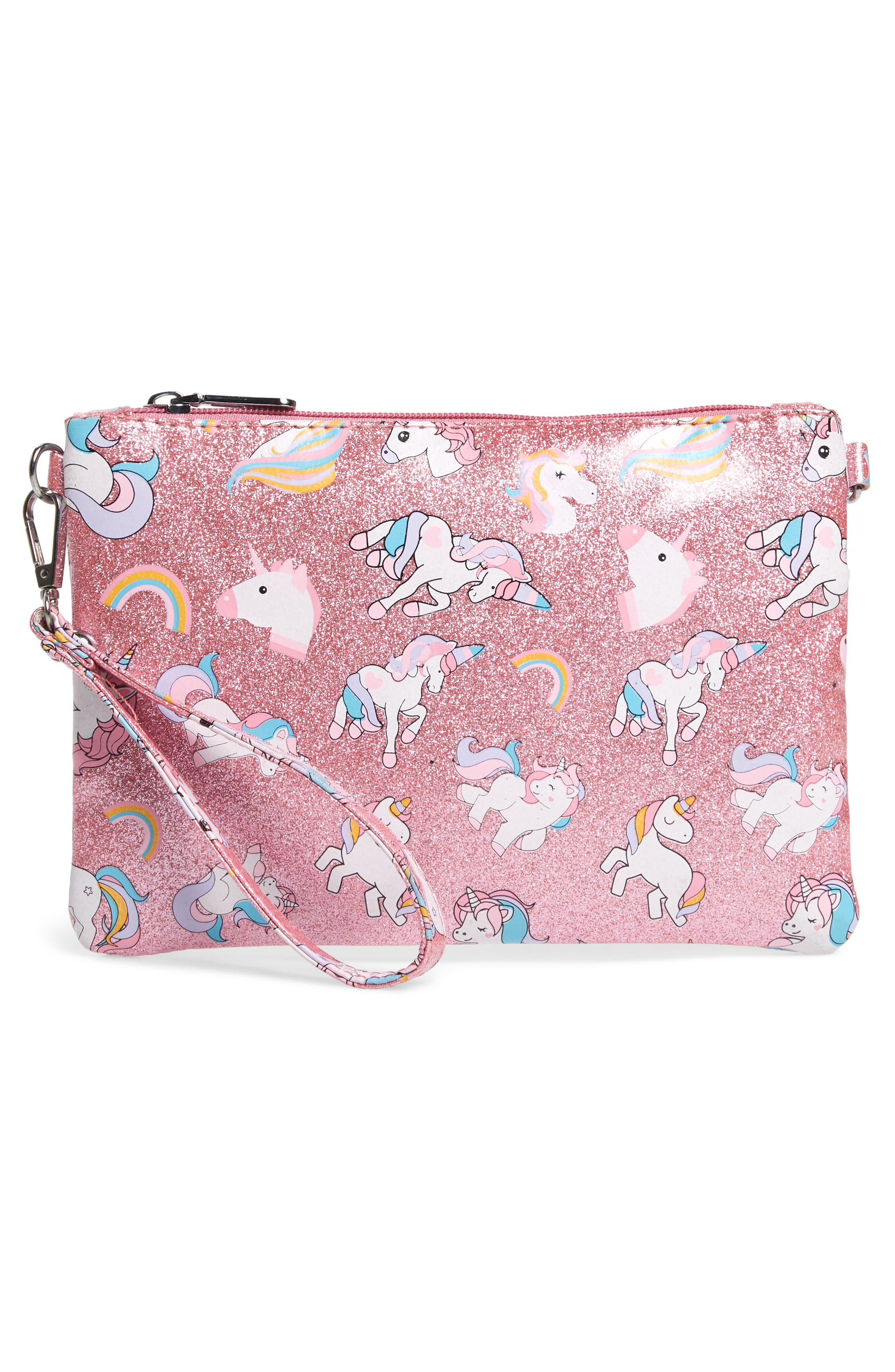 Bari Lynn Glitter Unicorn Shoulder Bag, Alternate, color, 