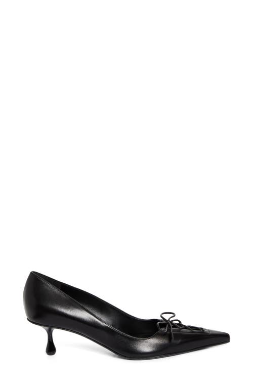 Jimmy Choo Scarlett Leather Lace-up Kitten Heel Pumps In Black