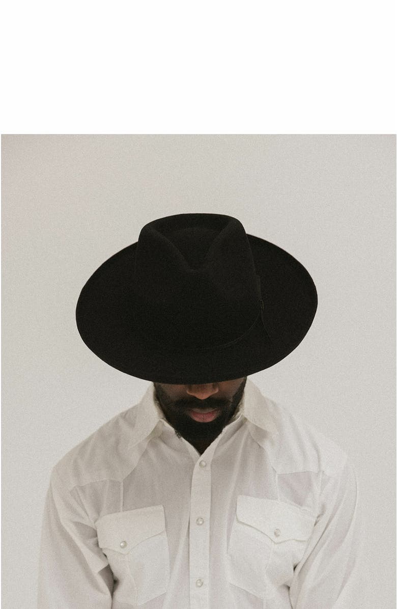 Two Roads Hat Co. Clarksdale Teardrop Crown Fedora, Alternate, color, Black