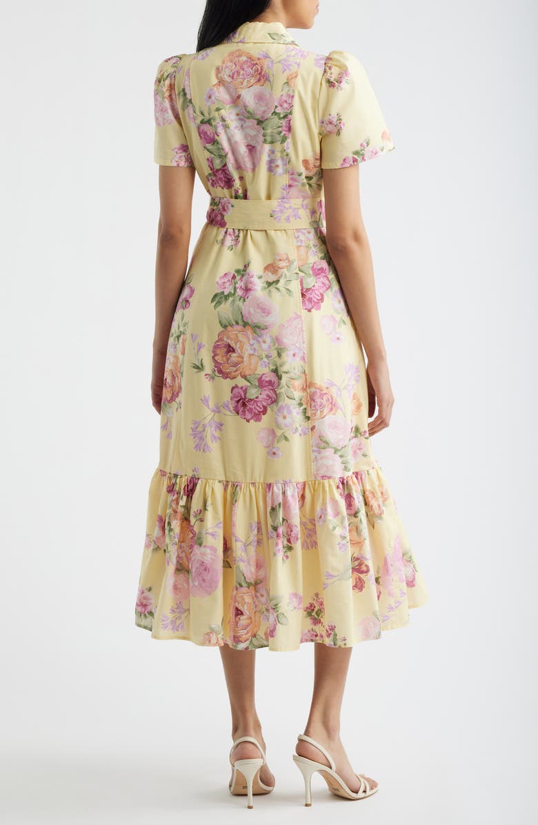 Anne Klein Floral Shirtdress, Alternate, color, Daffodil Multi