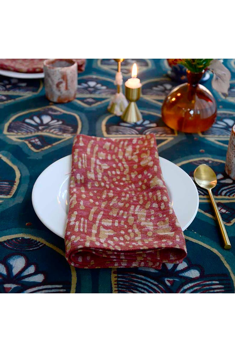 Rustic Handmade Cotton Napkins, Alternate, color, Orange