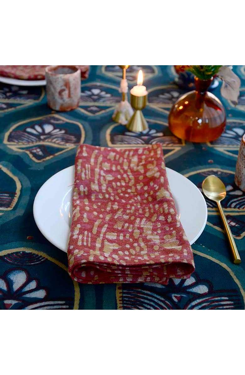 Ichcha Rustic Handmade Cotton Napkins, Alternate, color, Orange