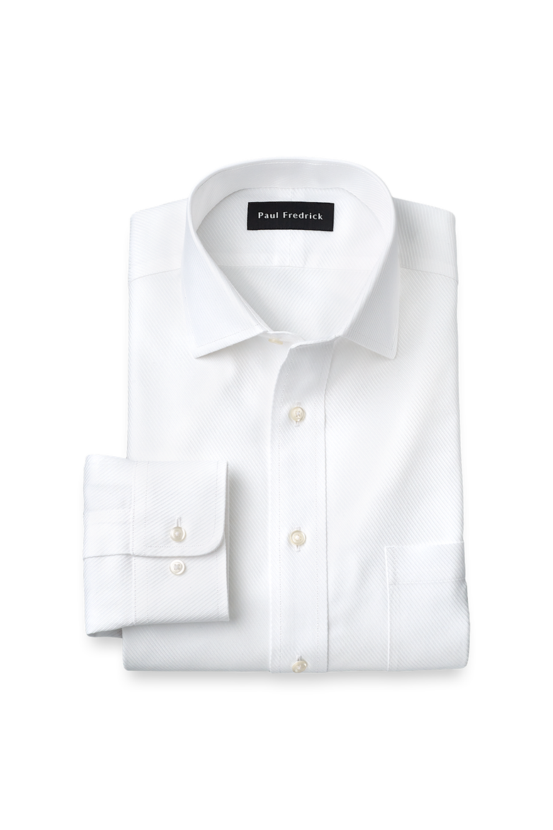 Non-iron Cotton Twill Spread Collar Dress Shirt, Main, color, White