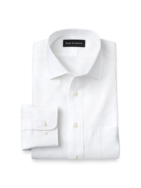 Non-iron Cotton Twill Spread Collar Dress Shirt
