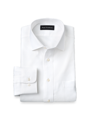 Paul Fredrick Non-iron Cotton Twill Spread Collar Dress Shirt