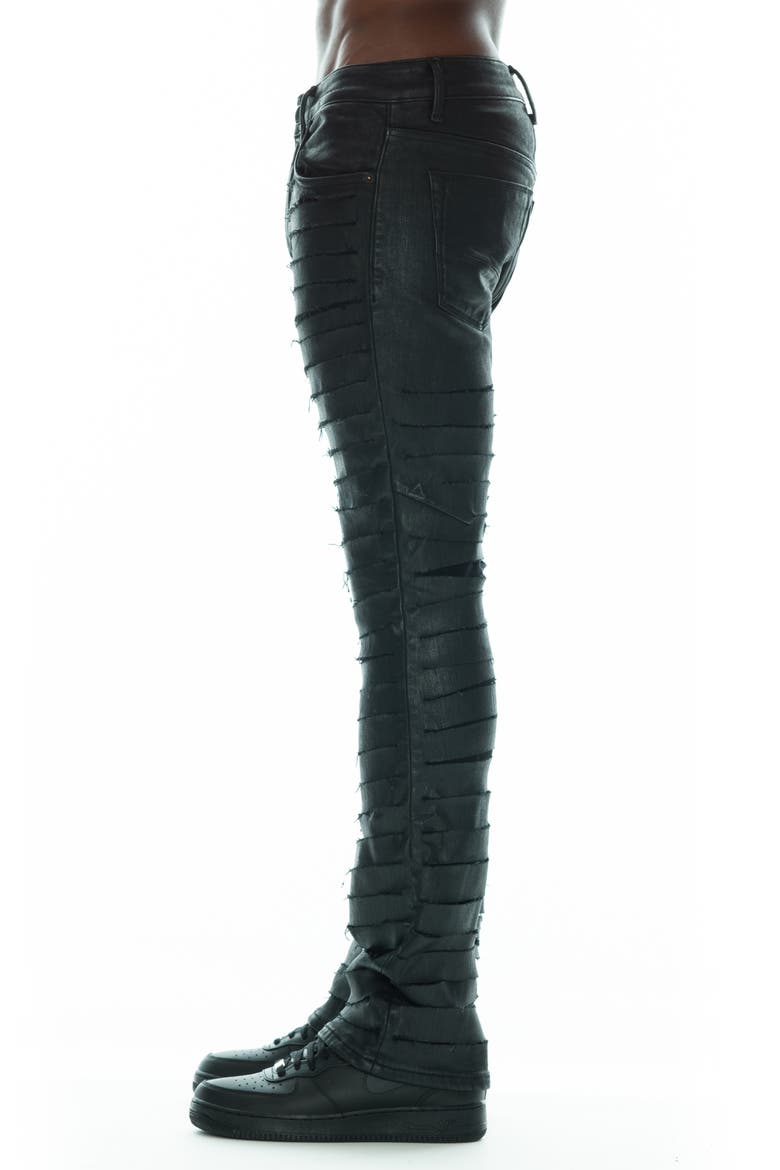 Belted Punk Stretch Super Skinny Jeans, Alternate, color, COATED