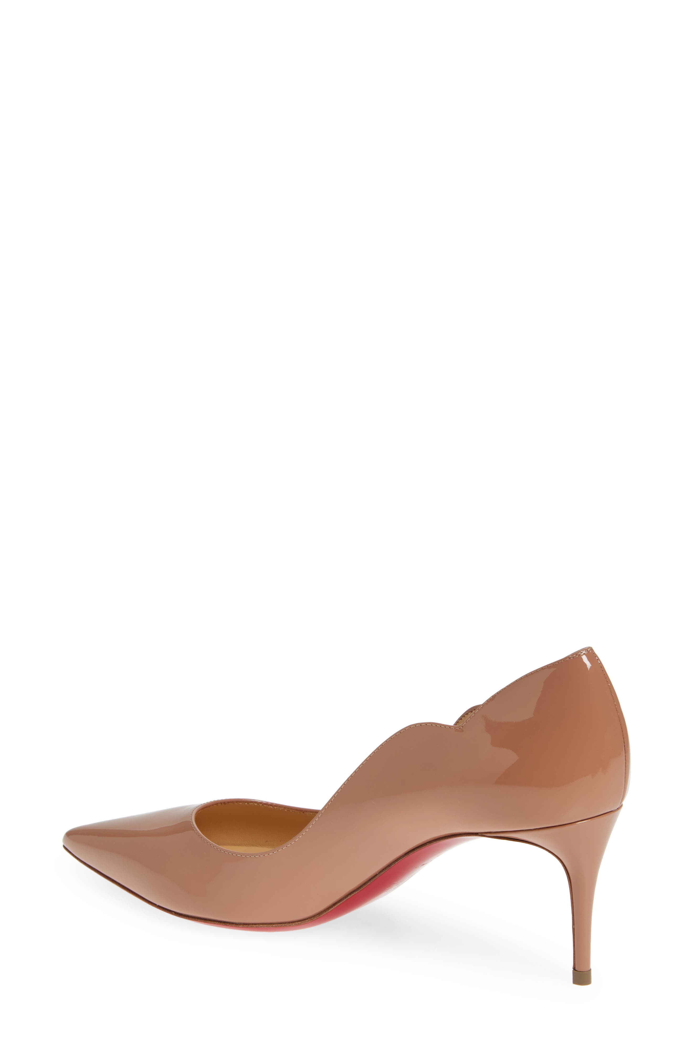 Christian Louboutin Hot Chick Scallop Patent Leather Pump, Alternate, color, Blush