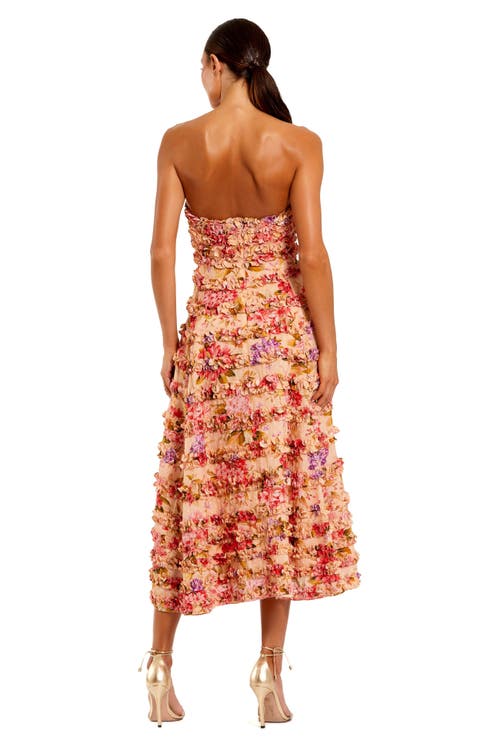 Mac Duggal Strapless Ankle Ruffle Cotton Dress