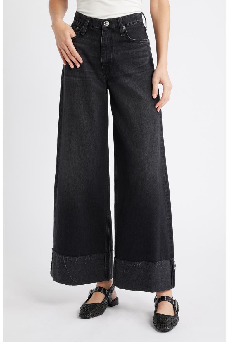 Sofie Cuffed High Waist Wide Leg Jeans, Main, color, BLAIR