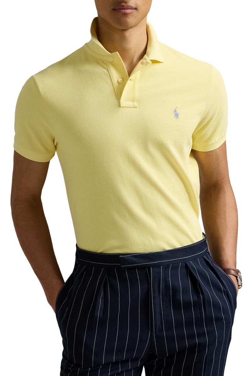 Polo Ralph Lauren Classic Fit Solid Yellow Cotton Piqué Polo, Main, color, 