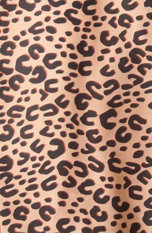 Ellian Leopard Print Satin Square Scarf In Multi