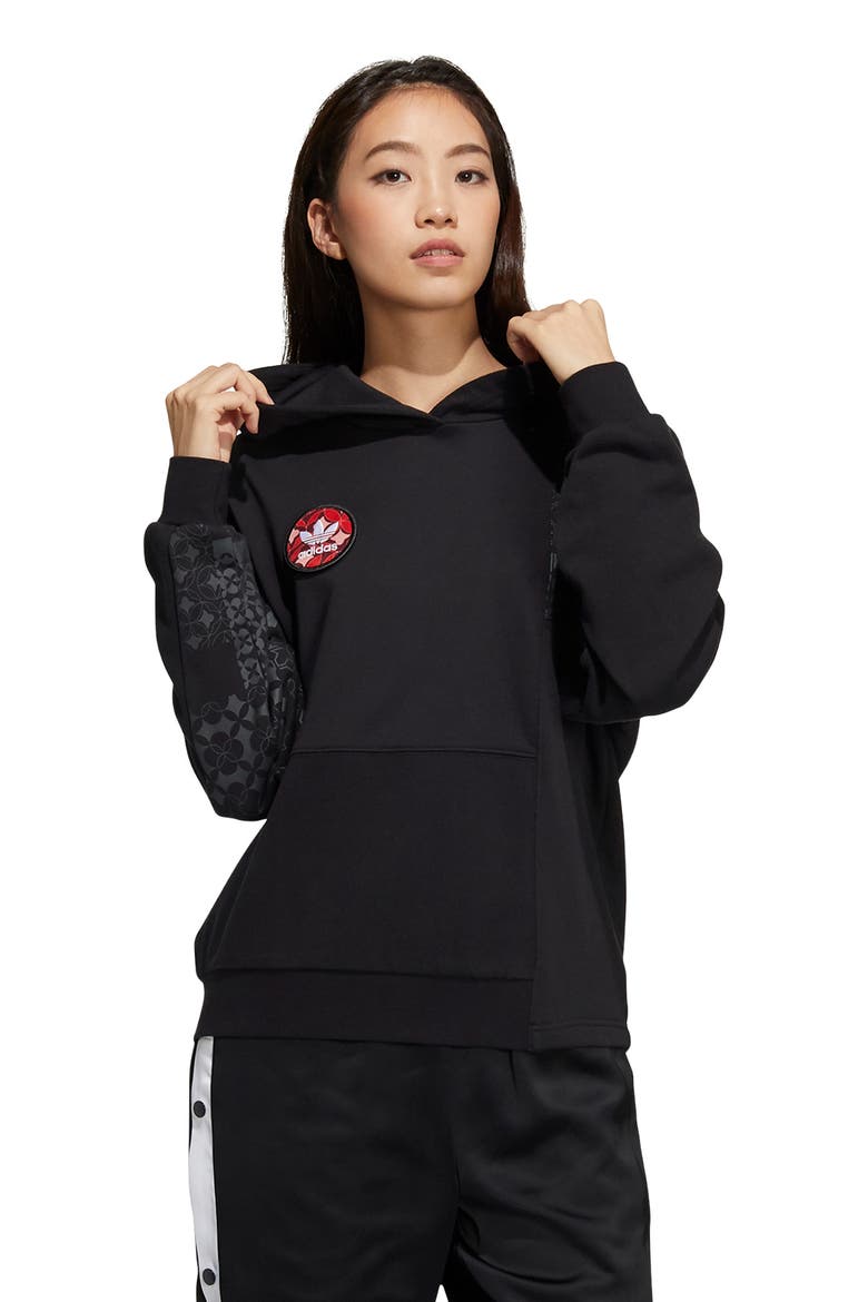 Chinese New Year Logo Hoodie, Alternate, color, BLACK/ BLACK/BLACK