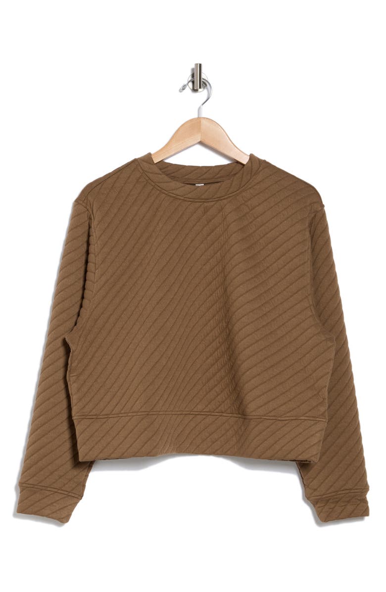 Z by Zella Tilt Quilted Crew Sweatshirt, Alternate, color,
