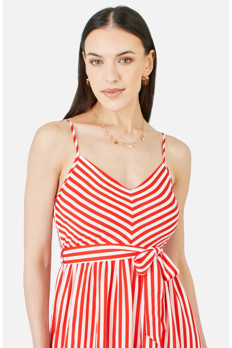 Stripe Midi Sun Dress, Alternate, color, Red