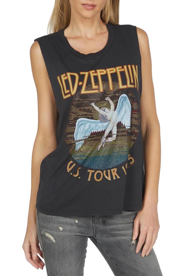 KelScoop Neck Muscle Tank-Crystal Led Zeppelin, Alternate, color, Onyx
