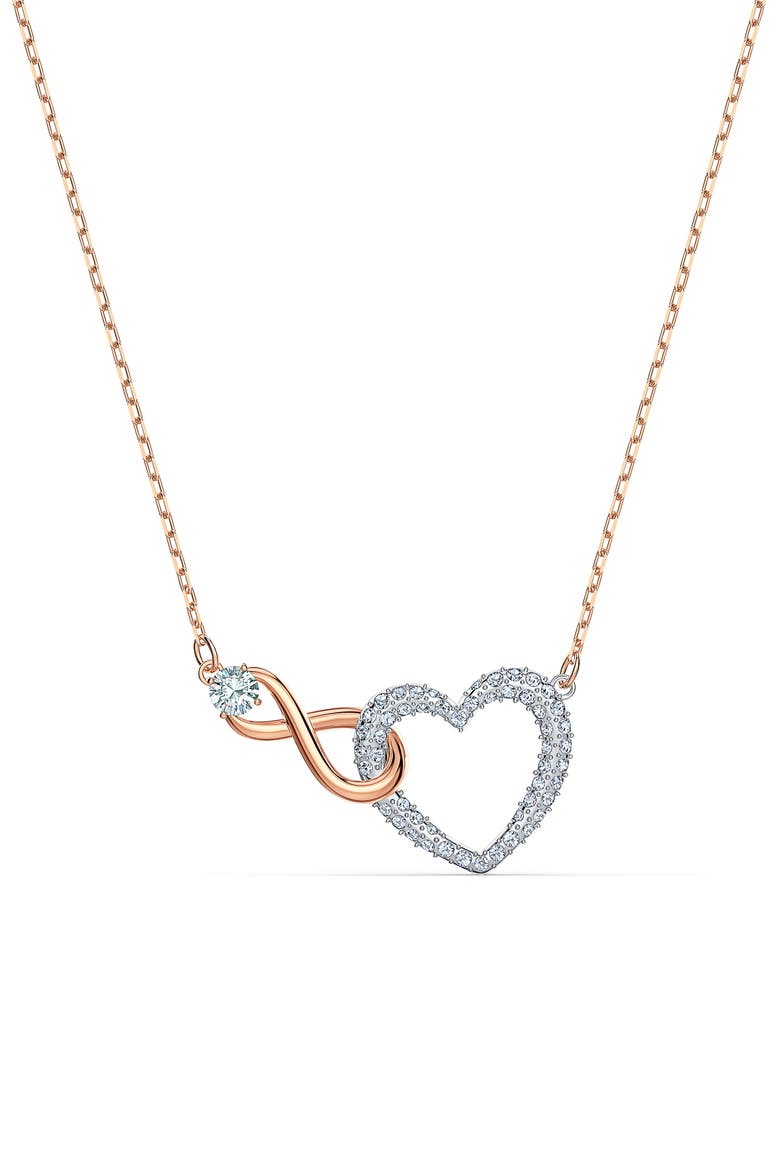 Hyperbola Swarovski Crystal Heart Necklace, Alternate, color, CRYSTAL
