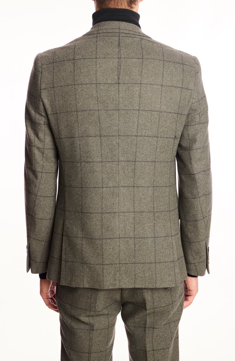 PAISLEY & GRAY Dover Slim Fit Sage Windowpane Wool Blend Blazer, Alternate, color, Sage Windowpane