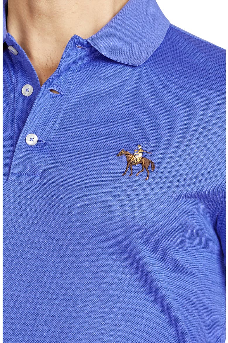 Embroidered Standing Horse Cotton Piqué Polo, Alternate, color, CLASSIC COPEN BLUE