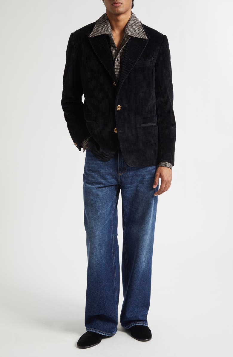 Dolce&Gabbana Corduroy Sport Coat, Alternate, color, N0000 Nero
