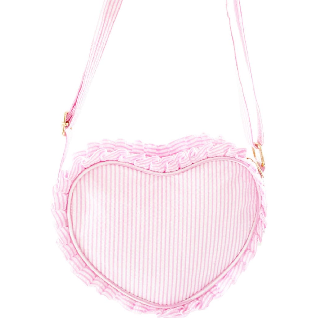 Bits & Bows Seersucker Ruffle Girls' Heart Purse In Multi