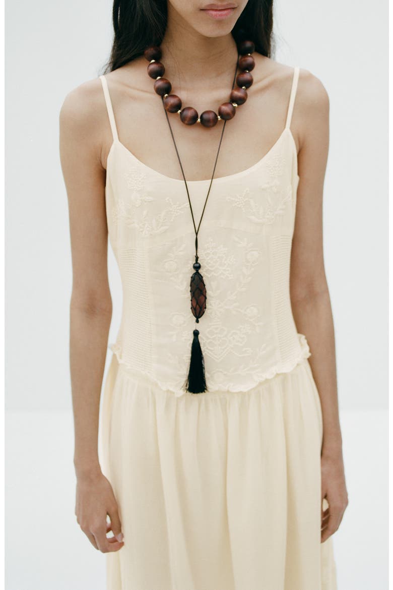 Embroidered Detail Sleeveless Maxi Dress, Alternate, color, OFF WHITE