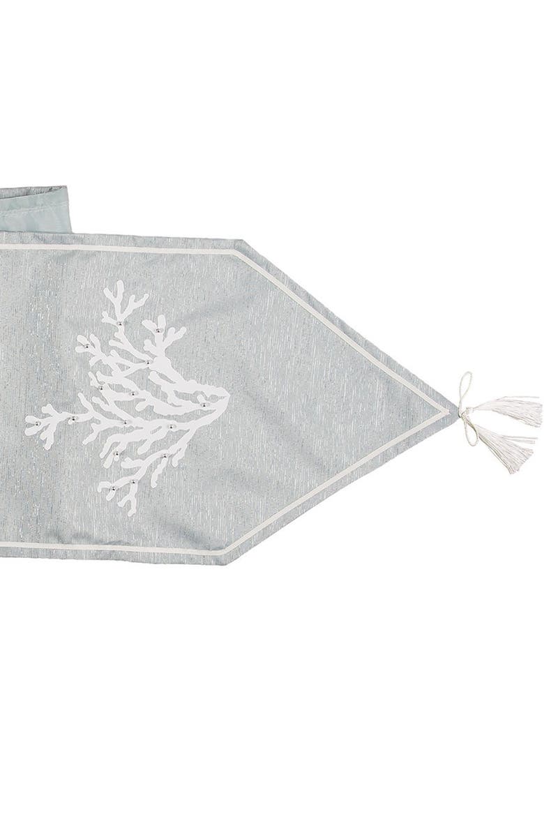 Seafoam Blue Coral Dining Table Runner, Alternate, color, Blue