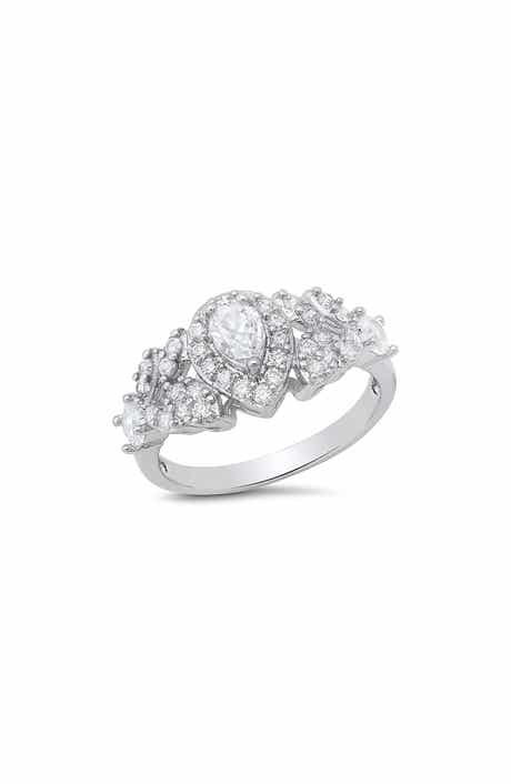 HMY JEWELRY Pear Shape Cubic Zirconia Engagement Ring