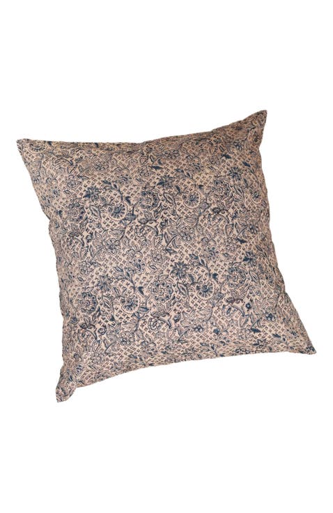 Azure Blue Kalamkari Handcrafted Pillow - Cover