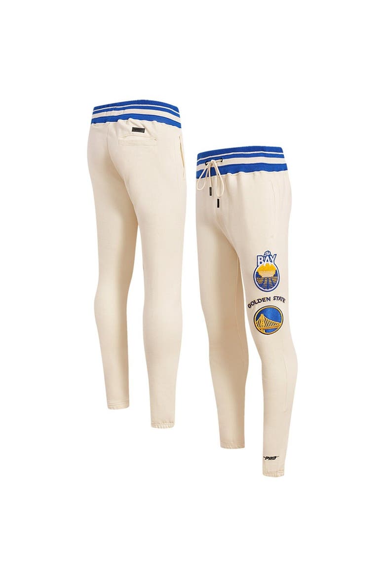 Men's Pro Standard Cream Golden State Warriors Retro Classic Fleece Sweatpants, Main, color, Cream