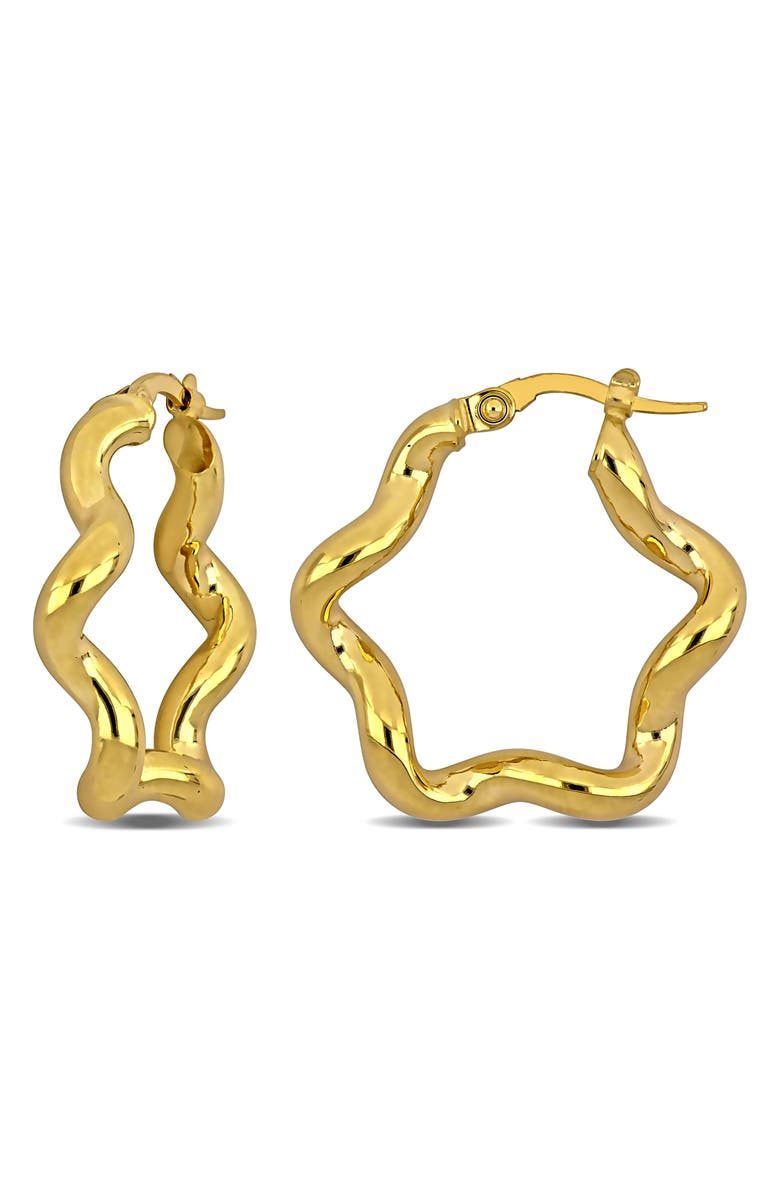 DELMAR Wavy Star Hoop Earrings, Main, color,