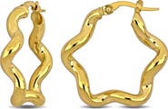 DELMAR Wavy Star Hoop Earrings