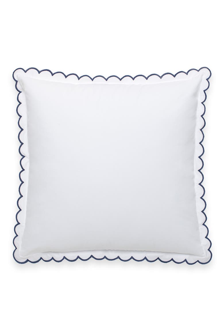 scalloped edge euro sham, Main, color, WHITE/ NAVY