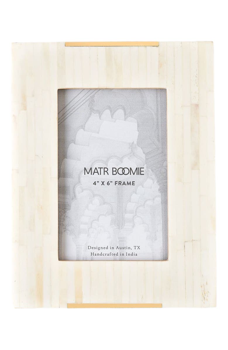 Matr Boomie Mukhendu Picture Frame - Carved Bone, Brass Accent, Main, color, White