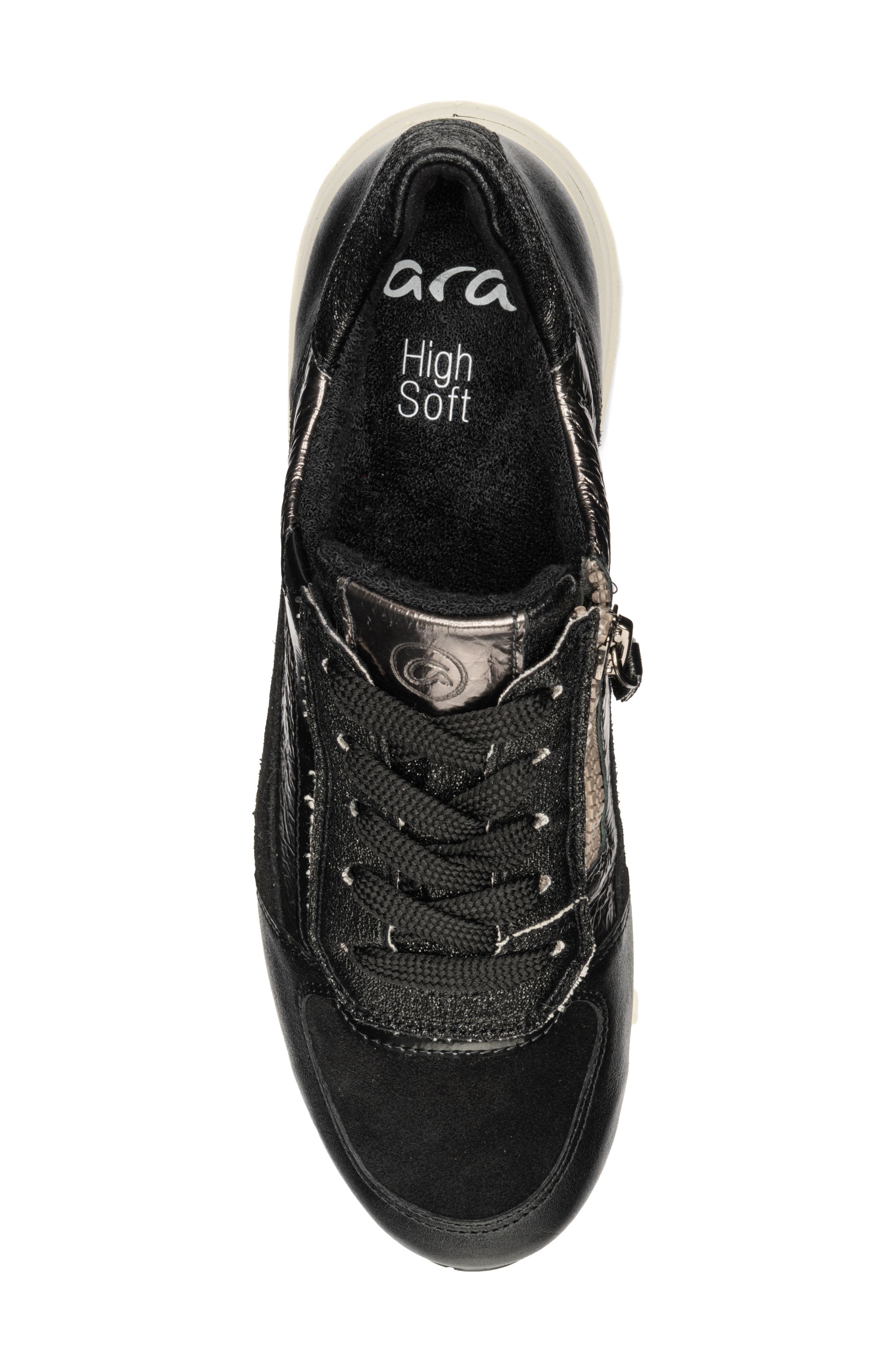 Obsidian Leather Sneaker, Alternate, color, BLACK/STEEL