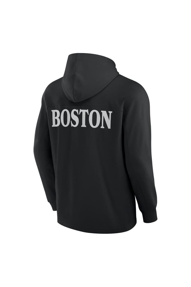 Men's Fanatics Black Boston Bruins Elements Blaze Tri-Blend Long Sleeve Hoodie T-Shirt, Alternate, color, Black