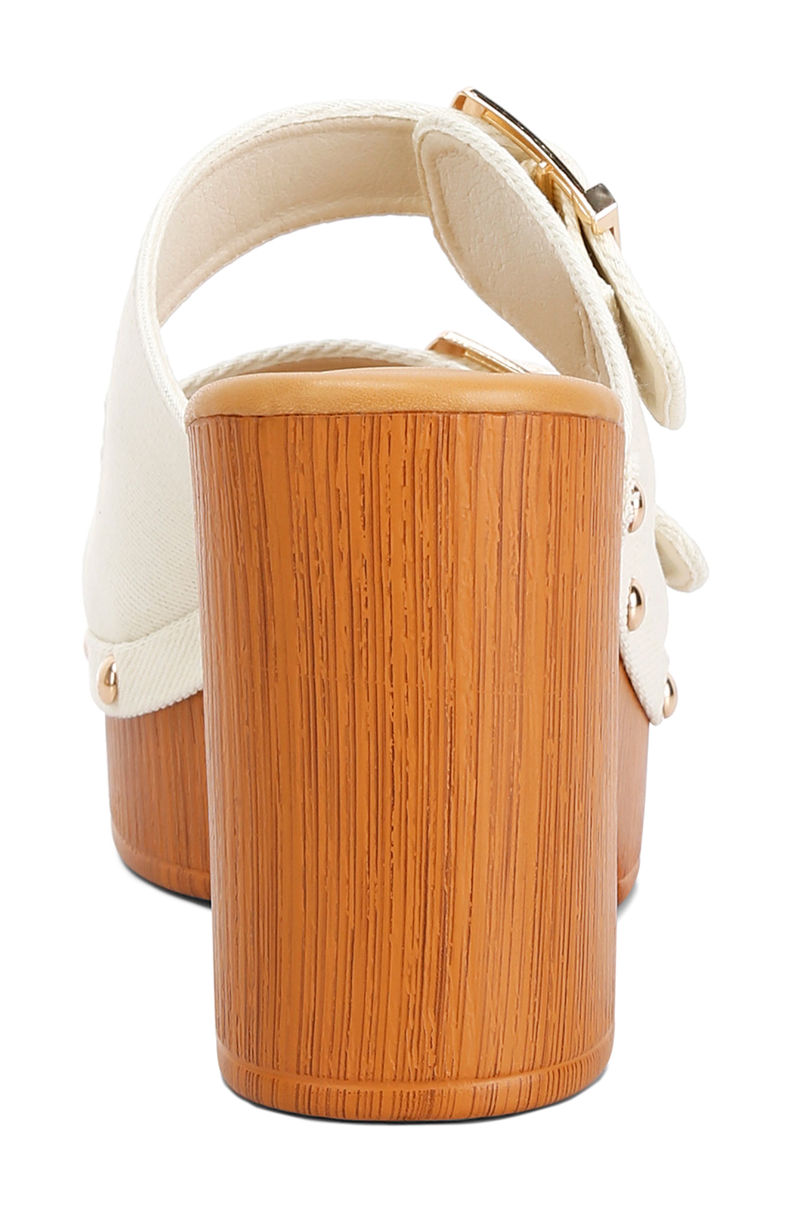 Rag & Co Sarai Buckle Strap Platform Sandal, Alternate, color, Ivory