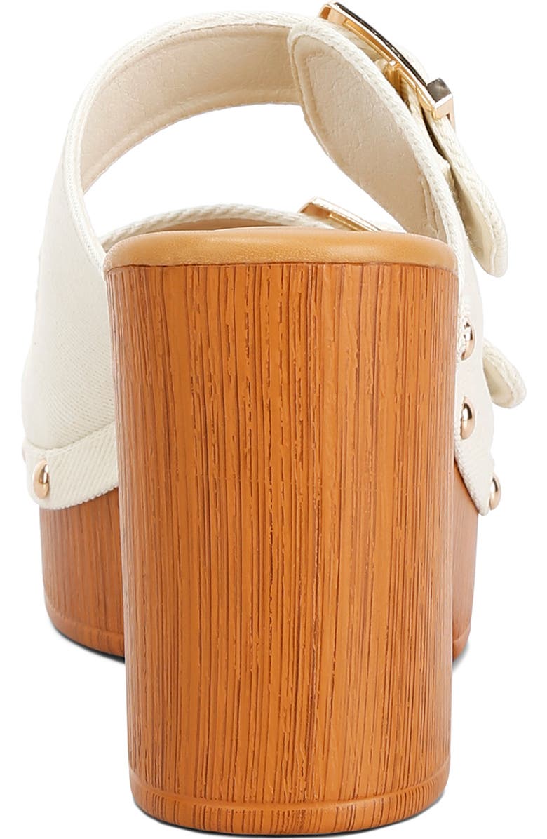 Rag & Co Sarai Buckle Strap Platform Sandal, Alternate, color, Ivory