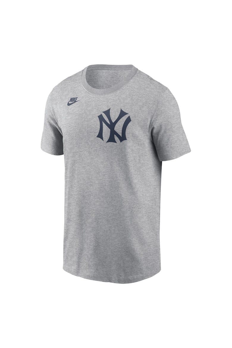 Men's Nike Heather Charcoal New York Yankees Cooperstown Wordmark T-Shirt, Alternate, color, Heather Charcoal