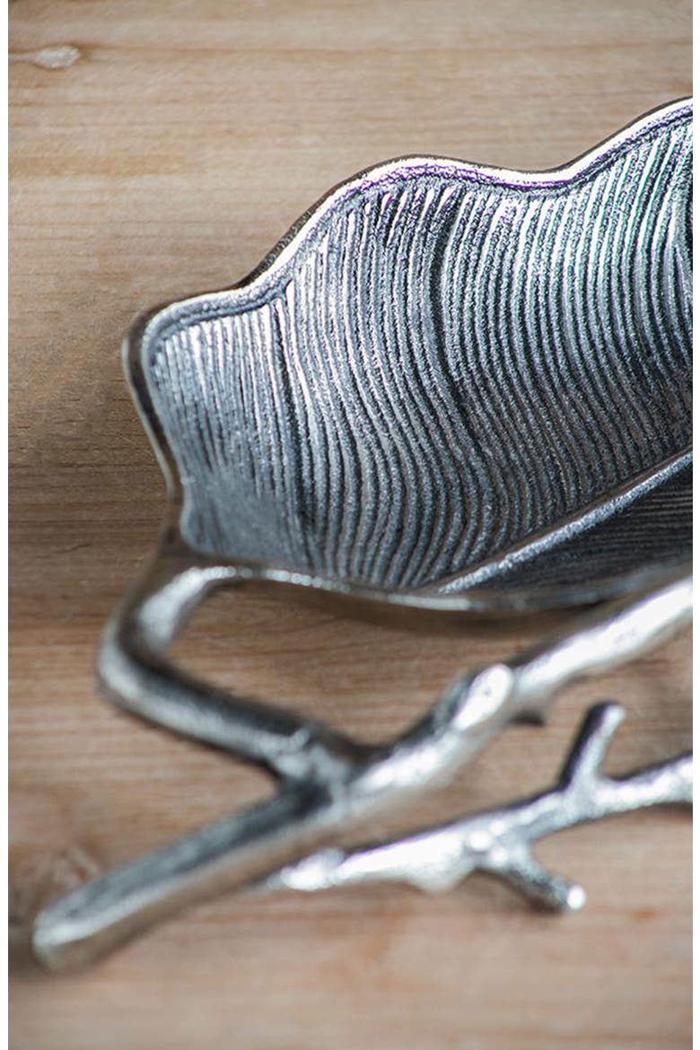 Leaf Decorative Bowl, Alternate, color, NICKEL