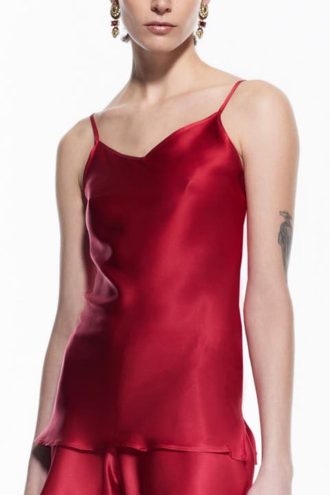 Luna Silk Halter Top  Luxury Silk Pajama Top Lightweight Lounge Fit