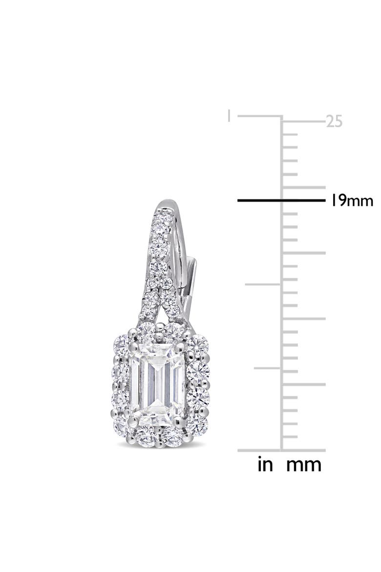 Moissanite Halo Leverback Earrings, Alternate, color, Sterling Silver