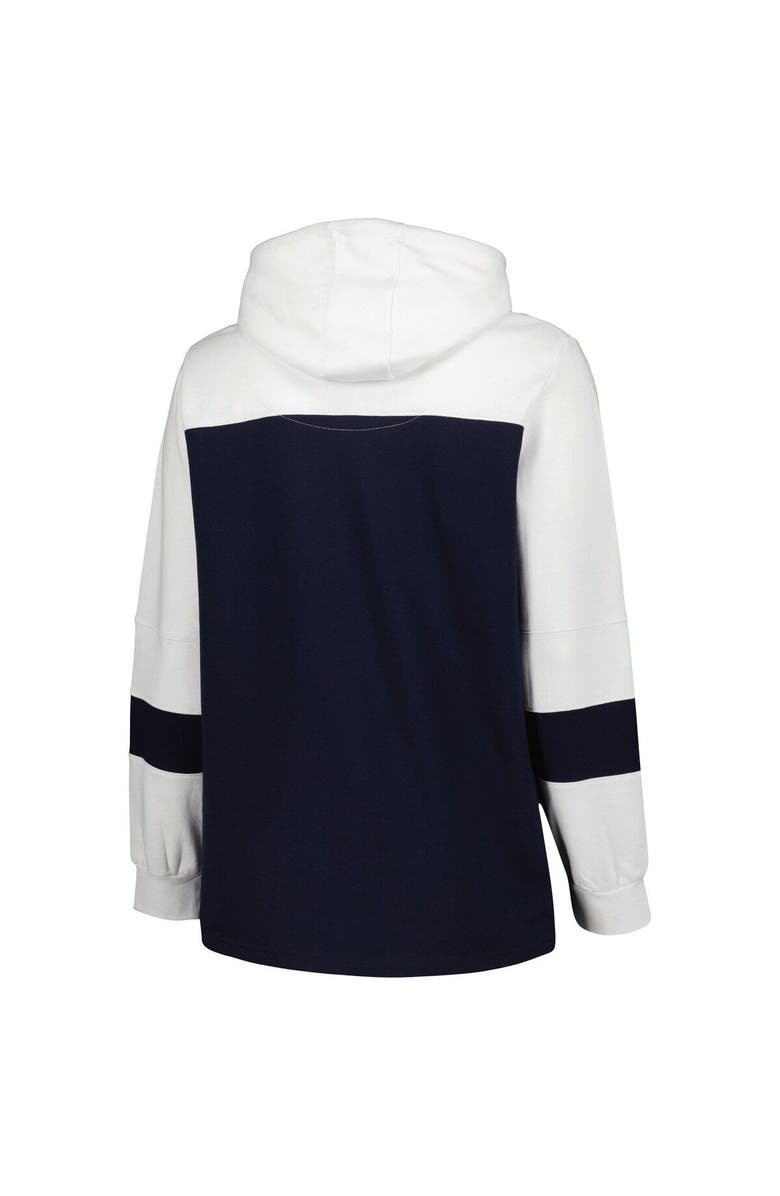 PROFILE Women's Navy New York Yankees Plus Size Colorblock Pullover Hoodie, Alternate, color, Navy