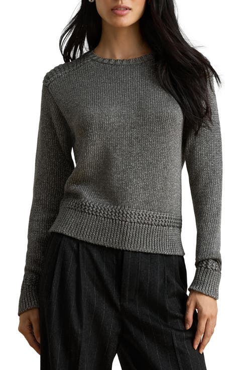 Metallic Cotton Blend Sweater