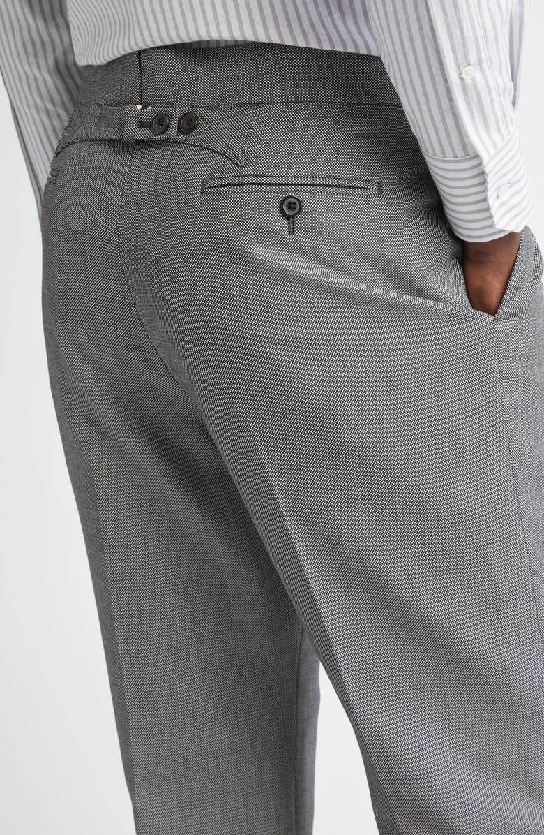 Thom Browne Fit 1 Super 120s Wool Backstrap Pants, Alternate, color, Black/ White