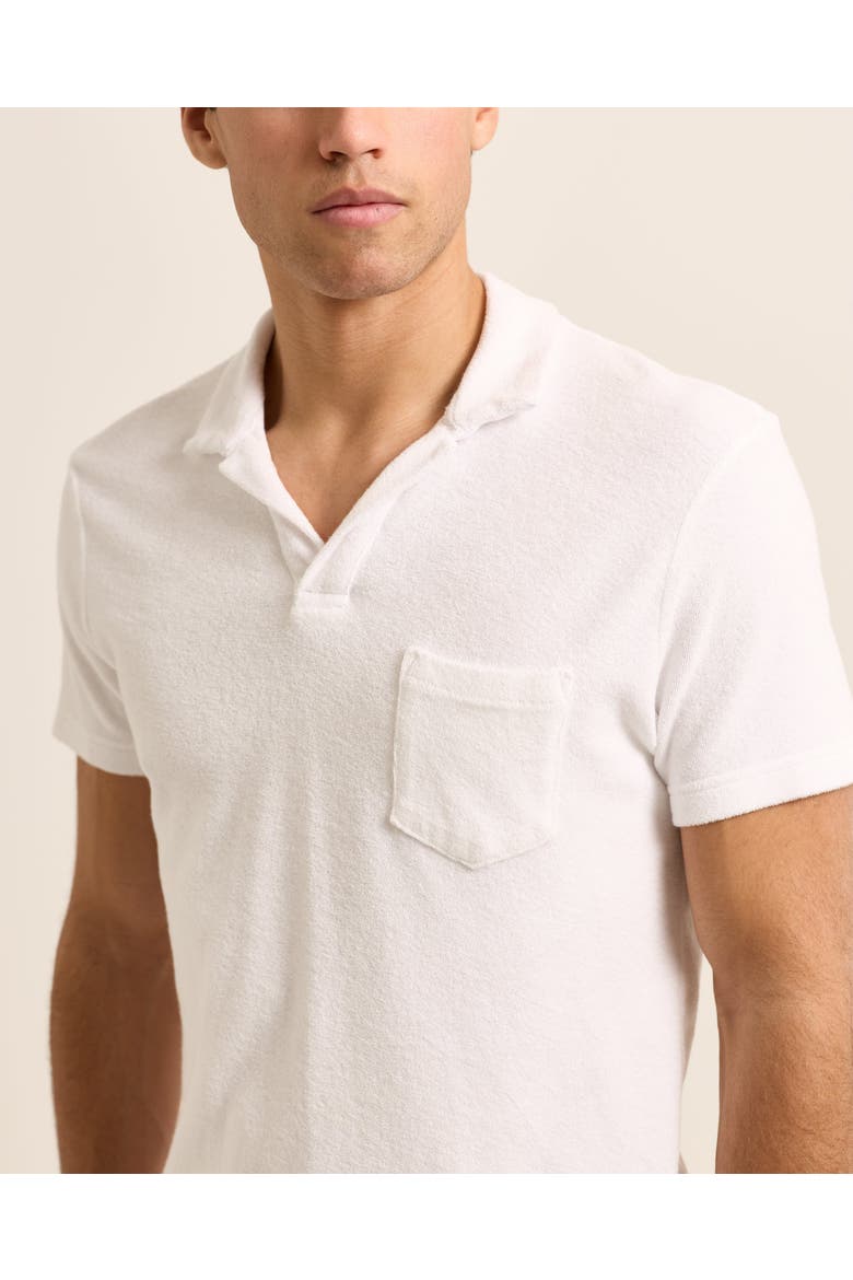 Terry Towelling Tailored Fit Towelling Polo Shirt, Alternate, color, White