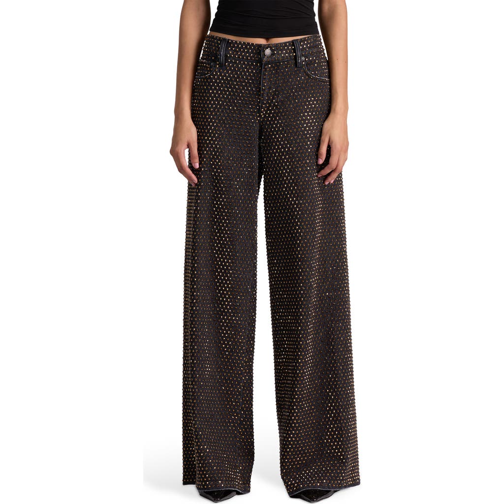Alice And Olivia Amazing Embellished Jean In Black
