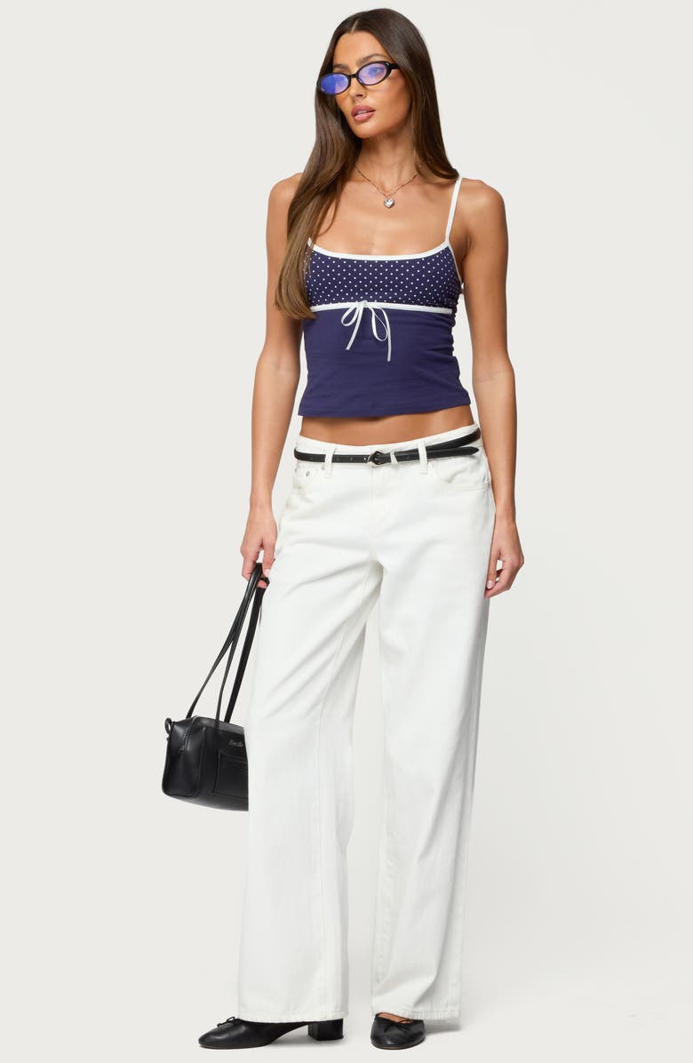 EDIKTED Rhoda Polka Dot Crop Tank Top, Alternate, color, 