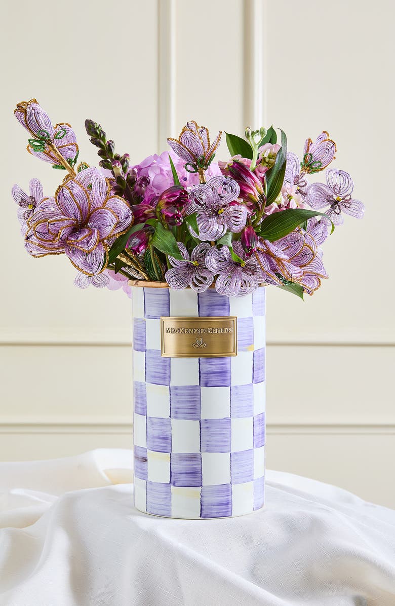 MACKENZIE CHILDS Purple Rose Beaded Flower Stems, Alternate, color, Purple