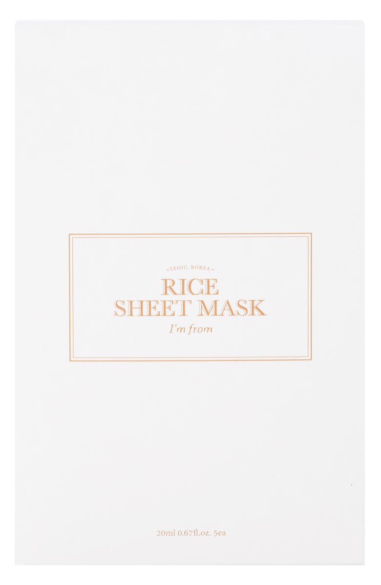 I'm From 5-Pack Rice Sheet Mask, Alternate, color, 